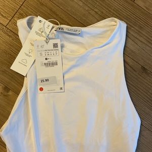 Zara BNWT Size S Halterneck Bodysuit in White